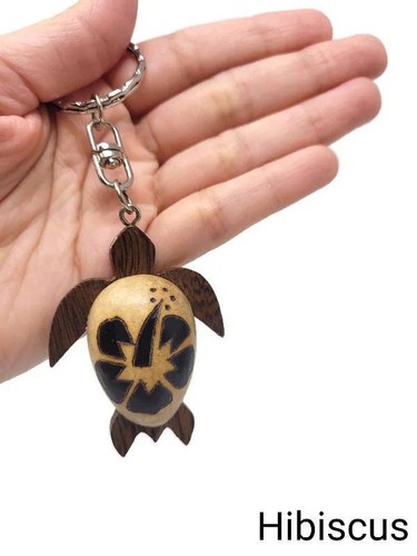 Wood sea turtle - turtle, keychain