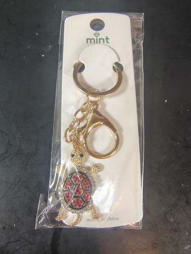 Mint turtle keychain bag charm - mint,